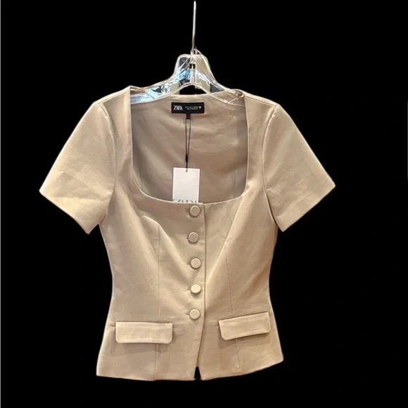 Zara Light Tan top - Picture 1 of 7